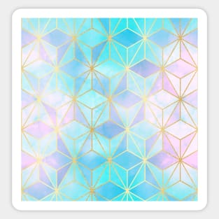 Iridescent & Gold Geometric Pattern Sticker